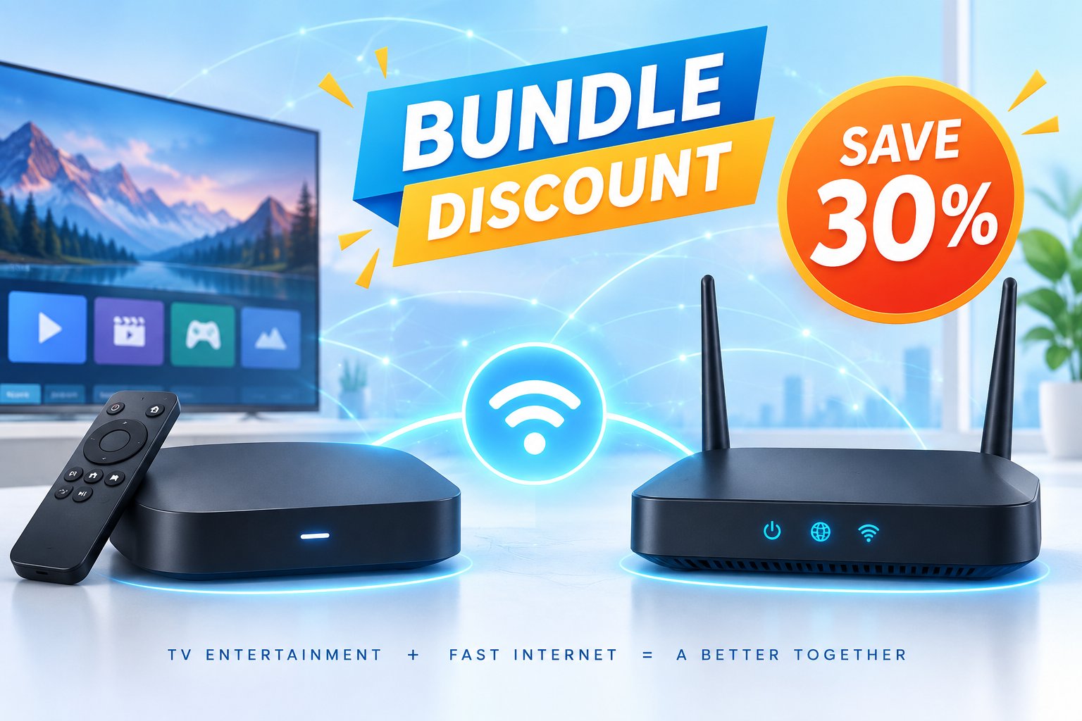텔레비전과 인터넷을 함께 신청할 때의 결합 상품 구성